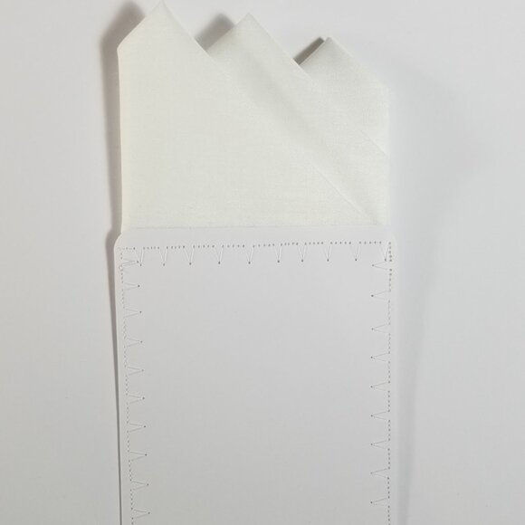 NEW Winter White Linen Blend Pre-Folded Pocket Square Handkerchief Insert - Picture 4 of 7